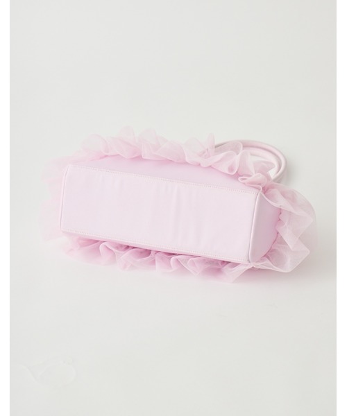 AVENCHUMU(アバンチュウム)の「Ribbon & tulle frill kiss-lock bag(ハンドバッグ・レディース・ブラック/ピンク・FREE)」の11枚目の写真