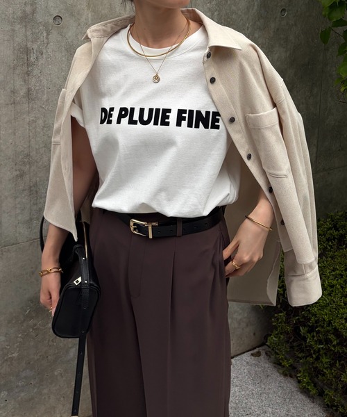 COLLAGE GALLARDAGALANTE(コラージュガリャルダガランテ)の「大人映えフロッキーロゴTシャツ/ZOZO限定(Tシャツ/カットソー・レディース・ホワイト/チャコールグレー・FREE)」の9枚目の写真