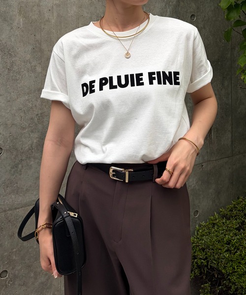 COLLAGE GALLARDAGALANTE(コラージュガリャルダガランテ)の「大人映えフロッキーロゴTシャツ/ZOZO限定(Tシャツ/カットソー・レディース・ホワイト/チャコールグレー・FREE)」の4枚目の写真