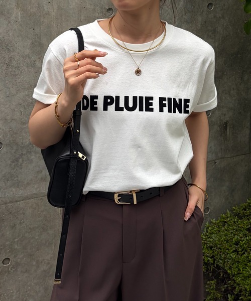 COLLAGE GALLARDAGALANTE(コラージュガリャルダガランテ)の「大人映えフロッキーロゴTシャツ/ZOZO限定(Tシャツ/カットソー・レディース・ホワイト/チャコールグレー・FREE)」の8枚目の写真
