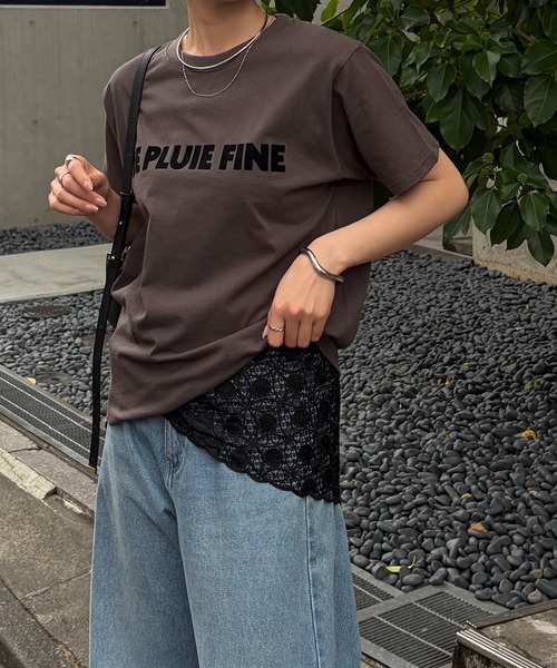 COLLAGE GALLARDAGALANTE(コラージュガリャルダガランテ)の「大人映えフロッキーロゴTシャツ/ZOZO限定(Tシャツ/カットソー・レディース・ホワイト/チャコールグレー・FREE)」の22枚目の写真