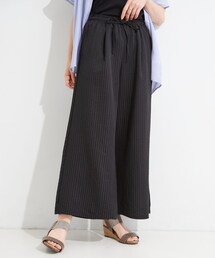 SHOO・LA・RUE | 【S-LL/体型カバー】穿くだけでこなれスタイルに サッカーストライプ イージーワイドパンツ(その他パンツ)