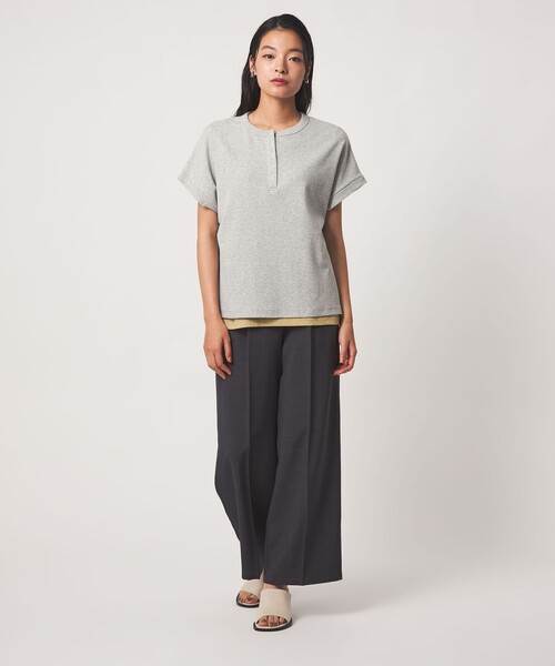A DAY IN THE LIFE UNITED ARROWS(アデイインザライフユナイテッドアローズ)の「リブ フェイクレイヤード ヘンリーネックTシャツ <A DAY IN THE LIFE>(Tシャツ/カットソー・レディース・ネイビー/ライトグレー/ダークブラウン・FREE)」の7枚目の写真