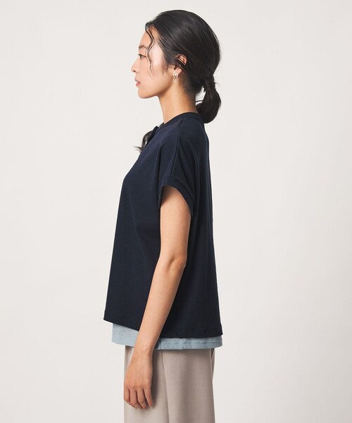 A DAY IN THE LIFE UNITED ARROWS(アデイインザライフユナイテッドアローズ)の「リブ フェイクレイヤード ヘンリーネックTシャツ <A DAY IN THE LIFE>(Tシャツ/カットソー・レディース・ネイビー/ライトグレー/ダークブラウン・FREE)」の9枚目の写真