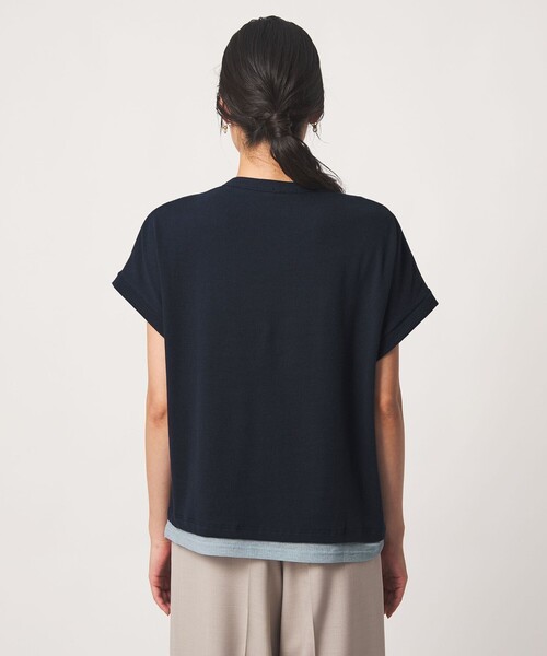 A DAY IN THE LIFE UNITED ARROWS(アデイインザライフユナイテッドアローズ)の「リブ フェイクレイヤード ヘンリーネックTシャツ <A DAY IN THE LIFE>(Tシャツ/カットソー・レディース・ネイビー/ライトグレー/ダークブラウン・FREE)」の10枚目の写真