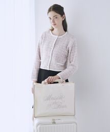 Maison de FLEUR（メゾンドフルール）の「ロゴ刺繍フリルハンドル帆布キャリーオンバッグ（トートバッグ）」