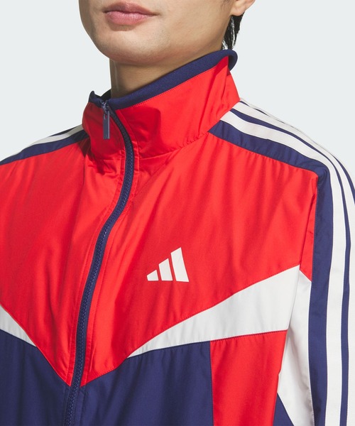 adidas（アディダス）の「マストハブ ルーズフィット カラー ブロック メッシュライニング ウインドブレーカー ジャケット / アディダス adidas（ジャージ・メンズ・ブルー・X-SMALL/X-LARGE/SMALL/LARGE/MEDIUM/XX-LARGE/3XL）」の4枚目の写真