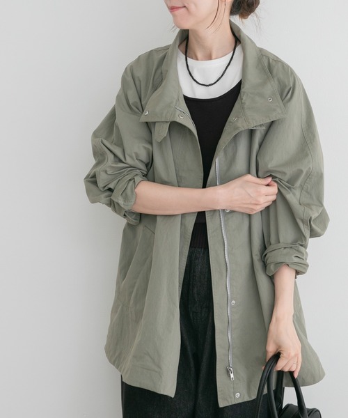ITEMS URBANRESEARCH（アイテムズ アーバンリサーチ）の「テントラインハーフコート（その他アウター・レディース・ベージュ系その他/グリーン系その他・FREE）」の2枚目の写真