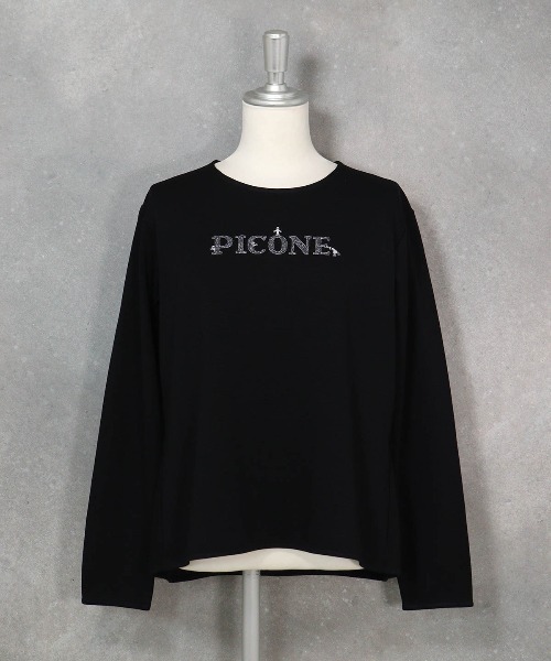 STUDIO PICONE(スタジオピッコーネ)の「レーヨン混ラメ刺繍プルオーバー(Tシャツ/カットソー・レディース・ピンク/ブラック/ブラウン/ホワイト・LL/M/L)」の2枚目の写真