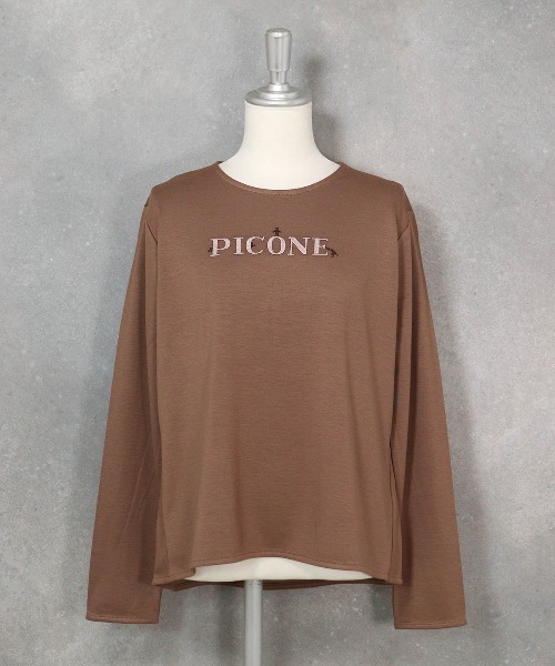STUDIO PICONE(スタジオピッコーネ)の「レーヨン混ラメ刺繍プルオーバー(Tシャツ/カットソー・レディース・ピンク/ブラック/ブラウン/ホワイト・LL/M/L)」の15枚目の写真