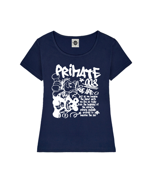 PRIMATE(プライメイト)の「ANGELDEM レディース Uネック スリムフィット 半袖Tシャツ 6 COLORS(Tシャツ/カットソー・レディース・ネイビー/ホワイト/ミント/ブラック/ピンク/ミックスグレー・MEDIUM/SMALL)」の5枚目の写真