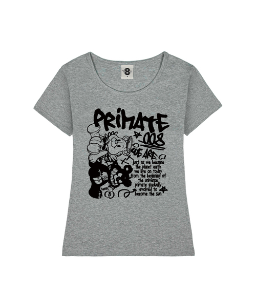 PRIMATE(プライメイト)の「ANGELDEM レディース Uネック スリムフィット 半袖Tシャツ 6 COLORS(Tシャツ/カットソー・レディース・ネイビー/ホワイト/ミント/ブラック/ピンク/ミックスグレー・MEDIUM/SMALL)」の3枚目の写真