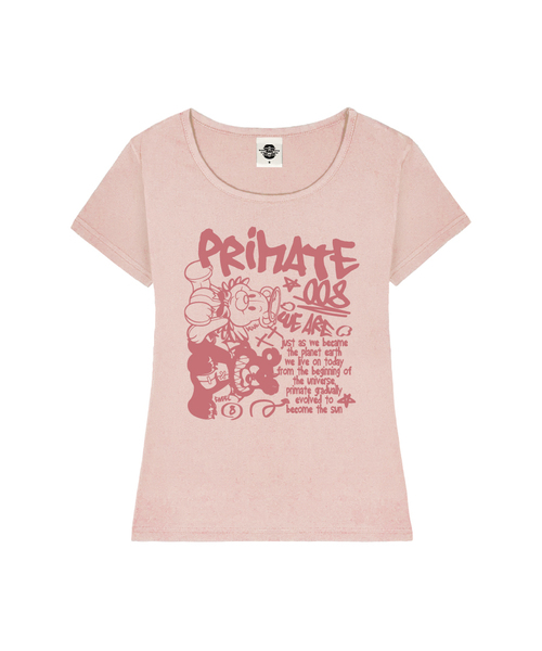 PRIMATE(プライメイト)の「ANGELDEM レディース Uネック スリムフィット 半袖Tシャツ 6 COLORS(Tシャツ/カットソー・レディース・ネイビー/ホワイト/ミント/ブラック/ピンク/ミックスグレー・MEDIUM/SMALL)」の6枚目の写真