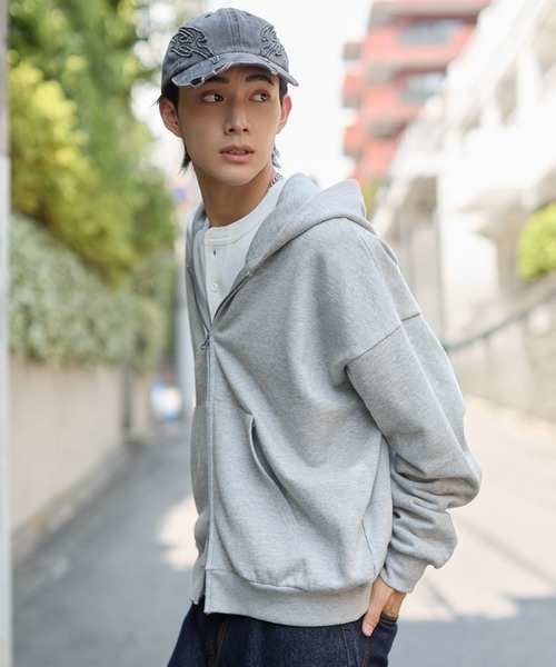 WEGO(ウィゴー)の「WEGO/【26年秋冬新作】ショートZIPパーカー(パーカー・メンズ・杢グレー/ワイン/ブラック・MEDIUM/LARGE)」の15枚目の写真