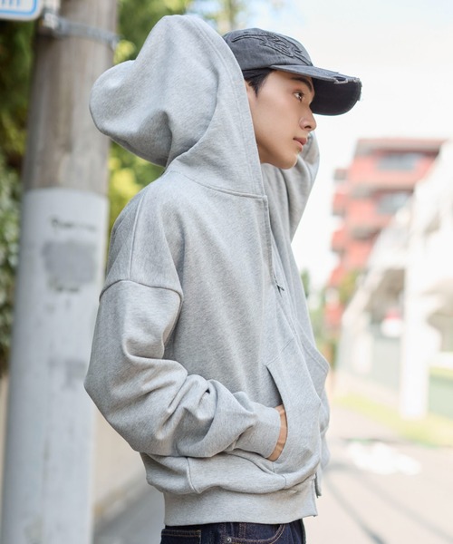 WEGO(ウィゴー)の「WEGO/【26年秋冬新作】ショートZIPパーカー(パーカー・メンズ・杢グレー/ワイン/ブラック・MEDIUM/LARGE)」の18枚目の写真