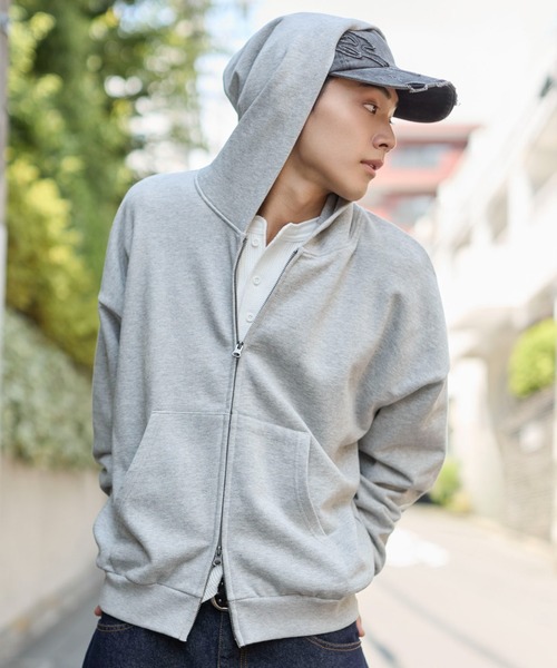 WEGO(ウィゴー)の「WEGO/【26年秋冬新作】ショートZIPパーカー(パーカー・メンズ・杢グレー/ワイン/ブラック・MEDIUM/LARGE)」の19枚目の写真