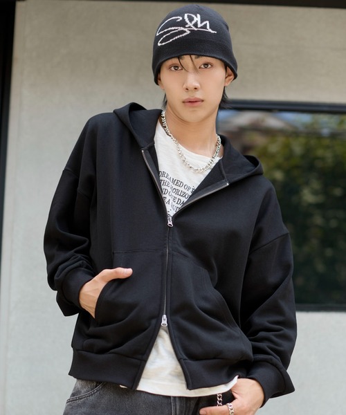 WEGO(ウィゴー)の「WEGO/【26年秋冬新作】ショートZIPパーカー(パーカー・メンズ・杢グレー/ワイン/ブラック・MEDIUM/LARGE)」の21枚目の写真