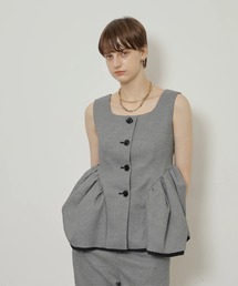 CADUNE（カデュネ）の「チェックペプラムジレ（その他アウター）」