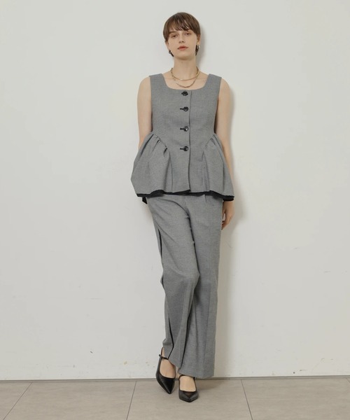CADUNE(カデュネ)の「チェックペプラムジレ(その他アウター・レディース・ブラック・38/36)」の7枚目の写真