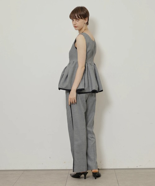 CADUNE(カデュネ)の「チェックペプラムジレ(その他アウター・レディース・ブラック・38/36)」の8枚目の写真