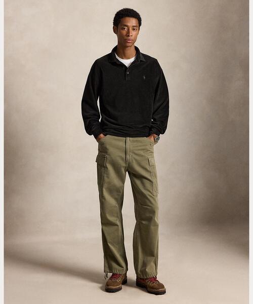 POLO RALPH LAUREN(ポロ ラルフ ローレン)の「リラックス フィット ニット コーデュロイ ポロシャツ(ポロシャツ・メンズ・ブラック系1・L/M/S/XL/XS)」の4枚目の写真