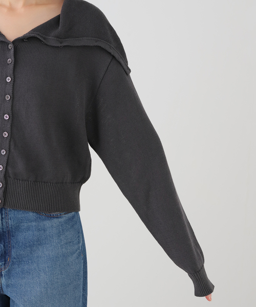 JANE SMITH / JOHN SMITH(ジェーンスミスジョンスミス)の「JANE SMITH/ジェーンスミス 7G SAILER CARDIGAN:カーディガン(カーディガン/ボレロ・レディース・チャコールグレー・38)」の4枚目の写真
