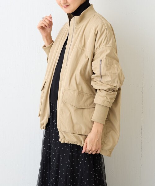 BEARDSLEY(ビアズリー)の「《ZOZO先行予約開始》フレアMA-1ブルゾン(ブルゾン・レディース・ベージュ/カーキ/ブラック・0/1)」の9枚目の写真