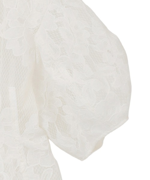 CLANE(クラネ)の「【CLANE/クラネ】FLOWER LACE WAIST SHAPE TOPS/フラワーレースウエストシェイプトップス(シャツ/ブラウス・レディース・ホワイト/ブラック・1)」の5枚目の写真