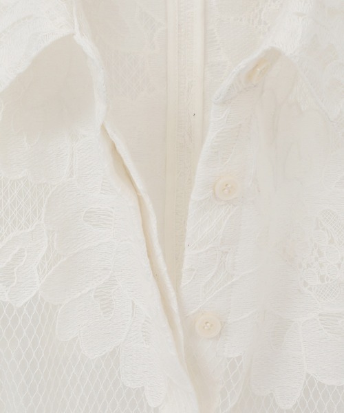 CLANE(クラネ)の「【CLANE/クラネ】FLOWER LACE WAIST SHAPE TOPS/フラワーレースウエストシェイプトップス(シャツ/ブラウス・レディース・ホワイト/ブラック・1)」の7枚目の写真