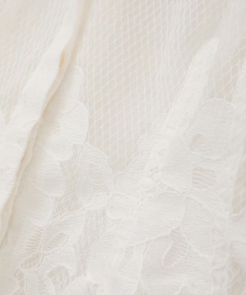 CLANE(クラネ)の「【CLANE/クラネ】FLOWER LACE WAIST SHAPE TOPS/フラワーレースウエストシェイプトップス(シャツ/ブラウス・レディース・ホワイト/ブラック・1)」の8枚目の写真