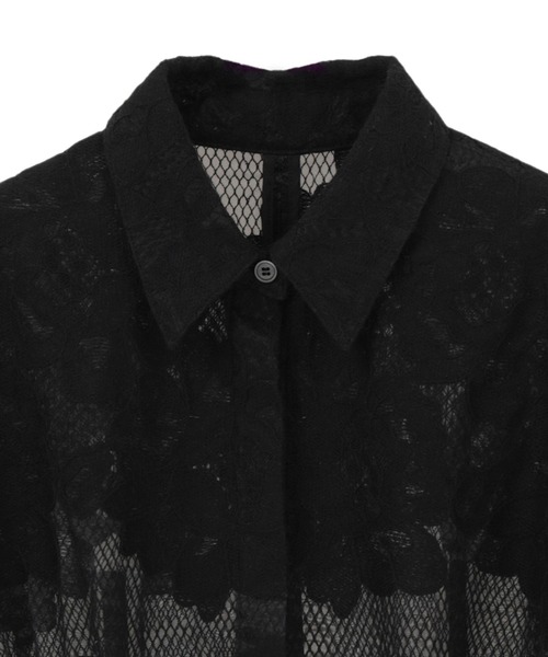 CLANE(クラネ)の「【CLANE/クラネ】FLOWER LACE WAIST SHAPE TOPS/フラワーレースウエストシェイプトップス(シャツ/ブラウス・レディース・ホワイト/ブラック・1)」の10枚目の写真