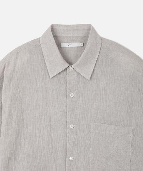247SERIES（247シリーズ）の「オーバーサイズクリースリネンシャツ BEIGE（シャツ/ブラウス・メンズ・ベージュ・X-LARGE/LARGE/MEDIUM/SMALL/X-SMALL）」の3枚目の写真