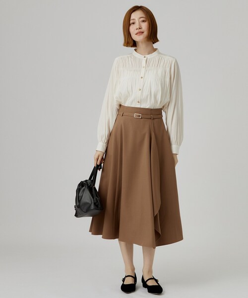 grove(グローブ)の「【お仕事◎】ヴィンテージサテンシャーリングブラウス(シャツ/ブラウス・レディース・ベビーピンク/ネイビー/ナチュラル・02/03/01/05/04)」の5枚目の写真