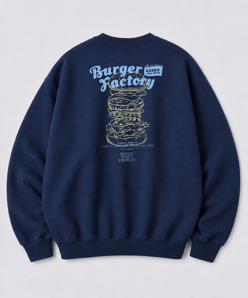 FREAK'S STORE(フリークスストア)の「限定展開 Burger Factory × FREAK'S STORE / バーガーファクトリー 別注 ビッグシルエット バックプリント クルーネックスウェット(スウェット・メンズ・グレー/ネイビー/チャコールグレー/ブラウン・SMALL/LARGE/MEDIUM)」の16枚目の写真