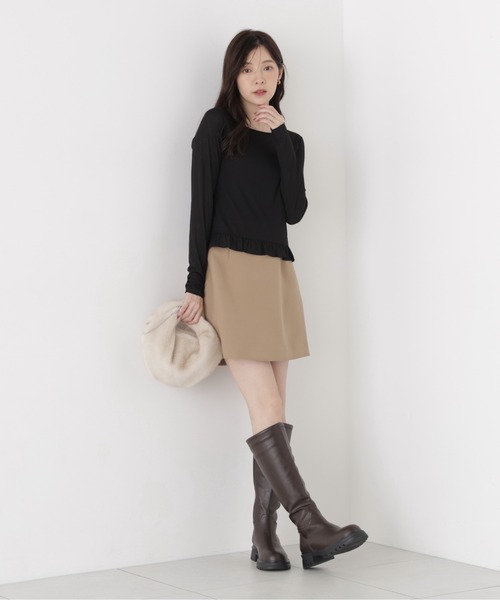 PROPORTION BODY DRESSING(プロポーションボディドレッシング)の「<a>ミニスカート(インナーパンツ付き) / 1216220004(スカート・レディース・ベージュ/ダークグレー・MEDIUM/SMALL)」の6枚目の写真