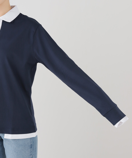 Gimaguas(ギマガス)の「gimaguas/ギマガス レイヤードポロ LUISLS2 LAYERS POLO(ポロシャツ・レディース・ネイビー・FREE)」の4枚目の写真