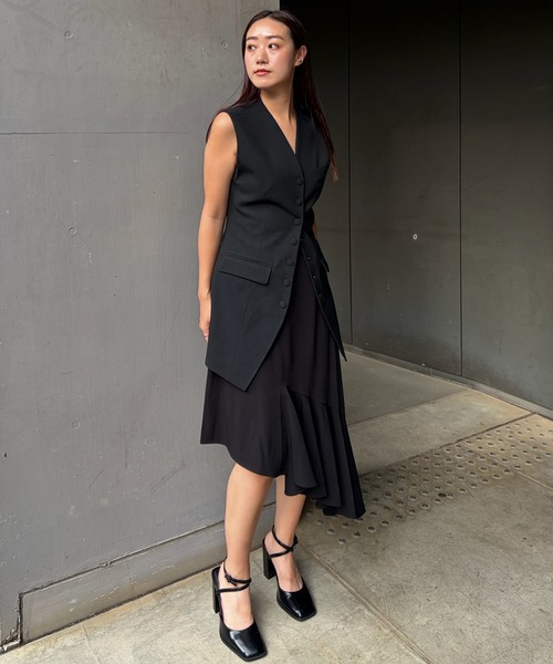LE CIEL BLEU（ルシェルブルー）の「アシンメトリックヘムスカート / Asymmetric Hem Skirt（スカート・レディース・ブラック/チャコールグレー・34/36/38）」の11枚目の写真