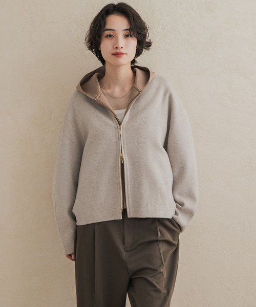 URBAN RESEARCH DOORS(アーバンリサーチドアーズ)の「ウールリバーZIPノーカラーコート(その他アウター・レディース・ネイビー/グレー系その他/ベージュ系その他・FREE)」の20枚目の写真