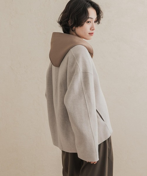 URBAN RESEARCH DOORS(アーバンリサーチドアーズ)の「ウールリバーZIPノーカラーコート(その他アウター・レディース・ネイビー/グレー系その他/ベージュ系その他・FREE)」の21枚目の写真