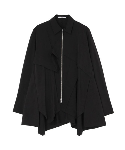 UN3D./アンスリード】ORIGAMI ZIP UP SH/アシンメトリーZIPシャツ
