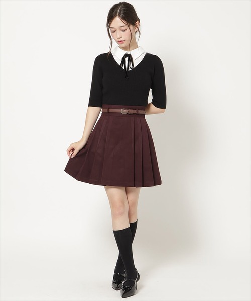 WILLSELECTION(ウィルセレクション)の「ベルト付きタックプリーツミニスカート(スカート・レディース・ブラック系その他/ボルドー/ホワイト系その他・FREE)」の11枚目の写真