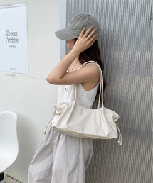 サイドドローストリング ナイロンギャザーバッグ
