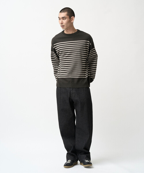 ORCIVAL(オーシバル)の「ORCIVAL | クルーネックボーダーニットプルオーバー MEN(ニット/セーター・メンズ・ブラック系その他/ベージュ系その他/ブラウン系その他/ホワイト系その他5・3/4/5)」の16枚目の写真