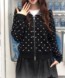 フードジップニットカーディガン