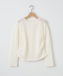 【WEB限定】透かし編みニットソーサイドギャザープルオーバー