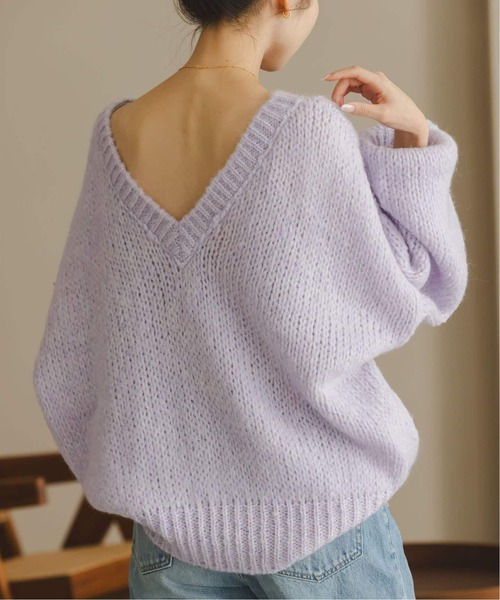 TRICOTS JEAN MARC(トリコットジーンマルク)の「《追加・別注》TRICOTS JEAN MARC/トリコットジーンマルク 2WAYボリュームニット(ニット/セーター・レディース・ピンク/パープル/ホワイト/ネイビー・FREE)」の3枚目の写真