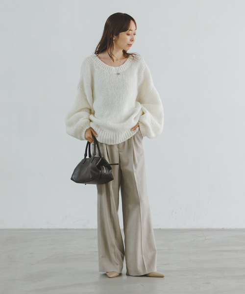 TRICOTS JEAN MARC(トリコットジーンマルク)の「《追加・別注》TRICOTS JEAN MARC/トリコットジーンマルク 2WAYボリュームニット(ニット/セーター・レディース・ピンク/パープル/ホワイト/ネイビー・FREE)」の8枚目の写真