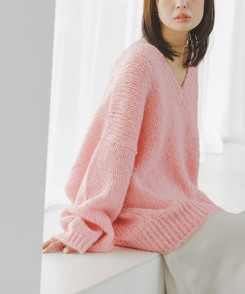 TRICOTS JEAN MARC(トリコットジーンマルク)の「《追加・別注》TRICOTS JEAN MARC/トリコットジーンマルク 2WAYボリュームニット(ニット/セーター・レディース・ピンク/パープル/ホワイト/ネイビー・FREE)」の12枚目の写真