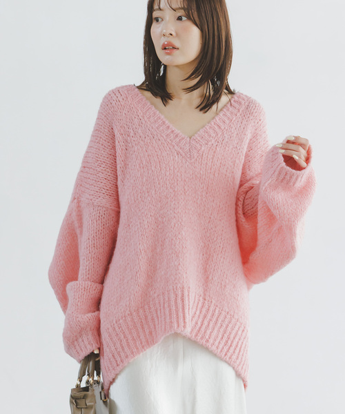 TRICOTS JEAN MARC(トリコットジーンマルク)の「《追加・別注》TRICOTS JEAN MARC/トリコットジーンマルク 2WAYボリュームニット(ニット/セーター・レディース・ピンク/パープル/ホワイト/ネイビー・FREE)」の17枚目の写真