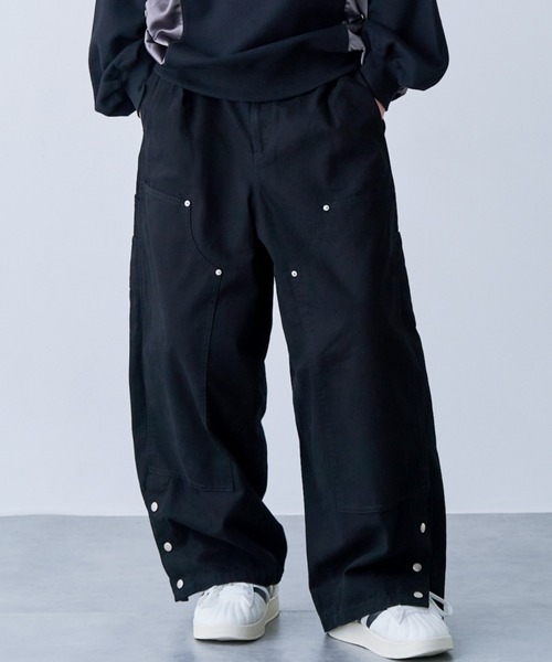 SeeSew(シーソー)の「【UNISEX】DOUBLE KNEE CURVE PANTS/ダブルニーカーブパンツ(その他パンツ・メンズ・ブラック/ライトブラウン・M/L)」の1枚目の写真